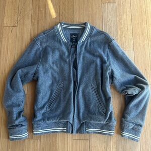 Grayers Herringbone Twill Gray Bomber Jacket